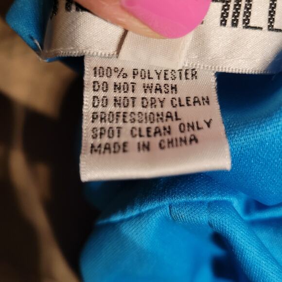 Sherri Hill Dress 00 Blue Prom Sequined Maxi High Slit Cut Out Lace Up Back - Picture 15 of 15